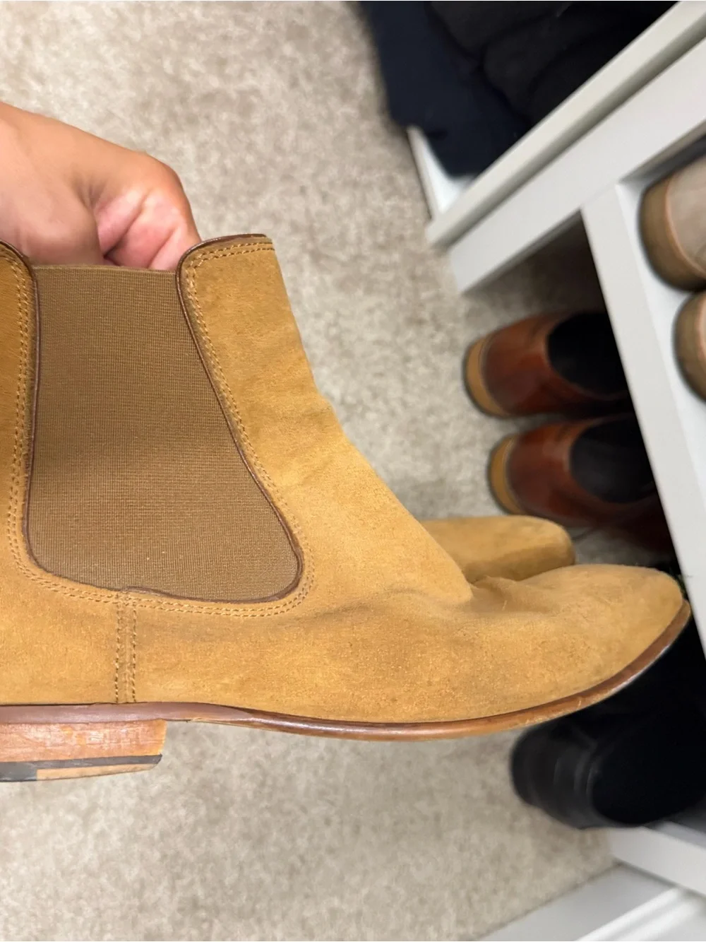 ALDO Men’s Tan Suede Chelsea Boots